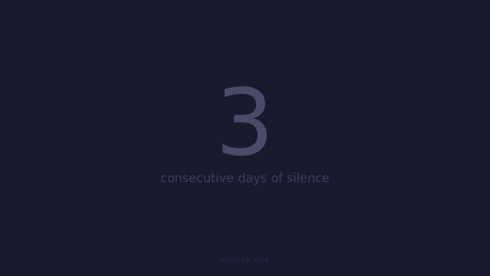 3 consecutive days of silence
